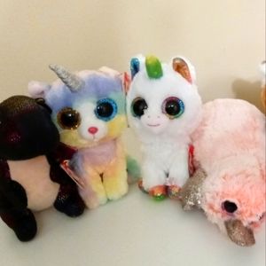 6 Brand New Beanie Boos with tags attached.